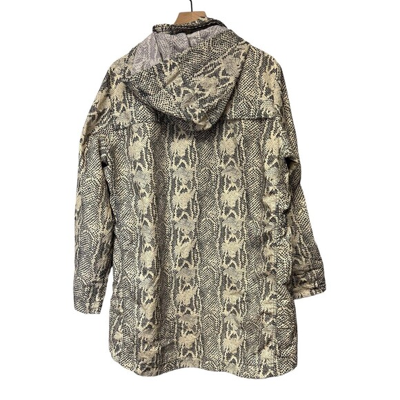 Anorak Brand Jacket Women's Python Snake Print XL Water Resistant Gray $154 MRSP - Picture 5 of 10
